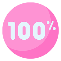 100 % auf rosa Hintergrund